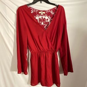 Red Lacey BackRomper